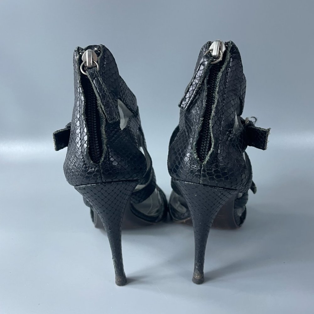 Giusuppe Zanotti Black Python Gladiator Strappy H… - image 6